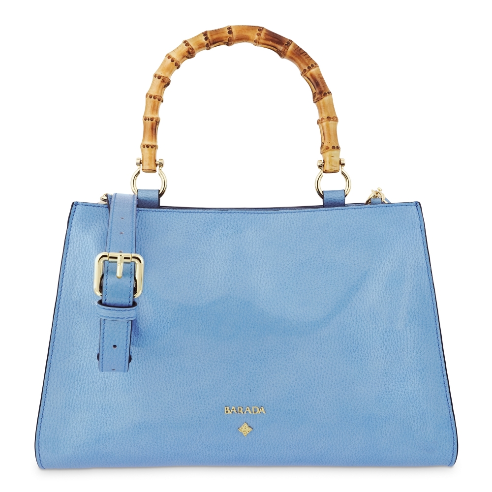 Handbag in Calf leather (Grainy Patent) and Light Blue colour