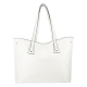 Leather Shopping Bag in White Color - Barada
