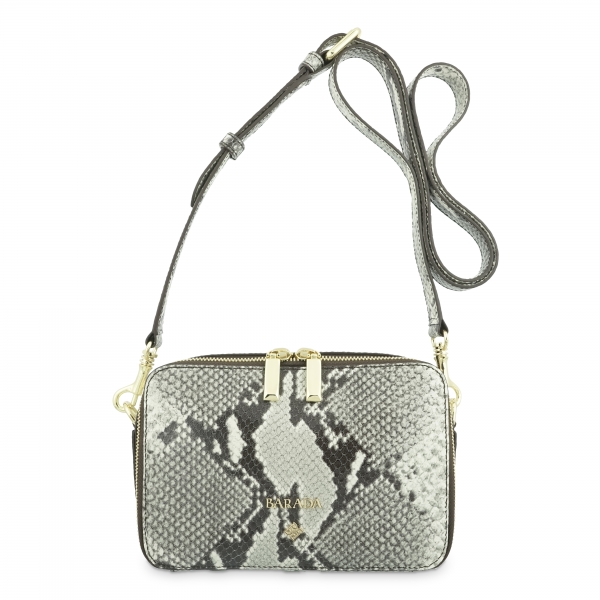 Cross Body Bag in Cow Leather (Snake Print) and Natural color