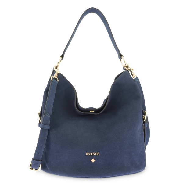 Bolsos Hobo in Buffalo Leather and Blue color