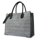 Top Handle Handbag in Cow Leather and White/Black color