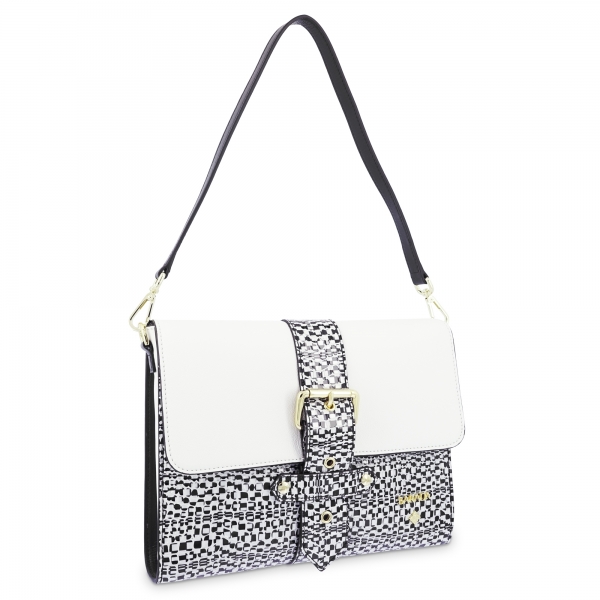 Shoulder Bag in Cow Leather and White color