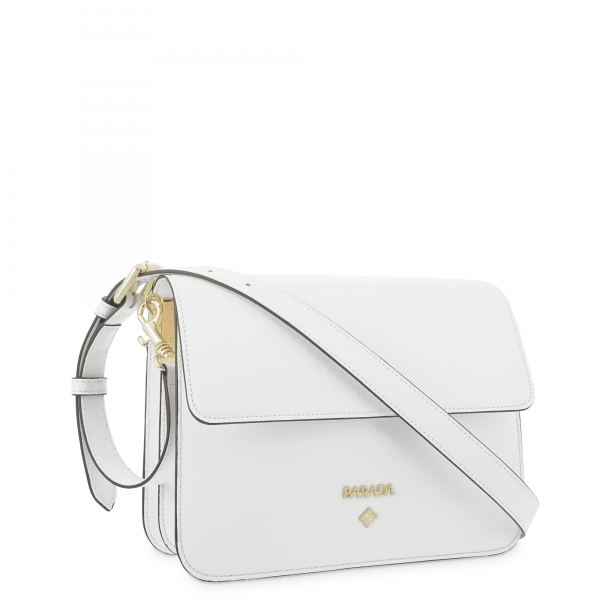 Shoulder Bag in Cow Leather and White color