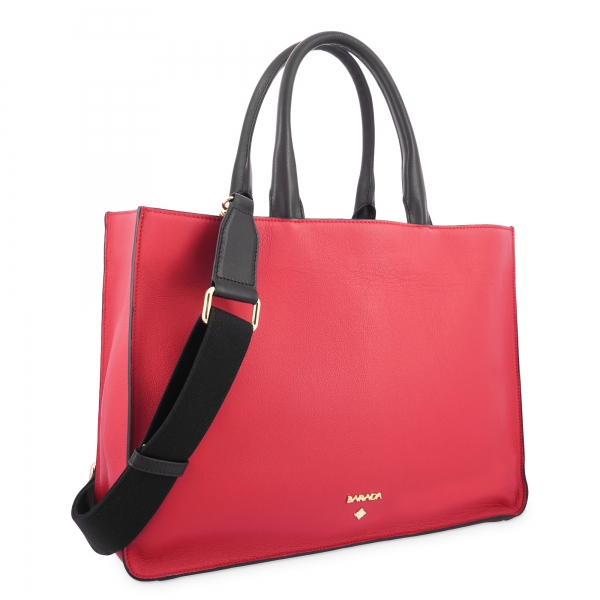 Top Handle Handbag in Cow Leather and Red color