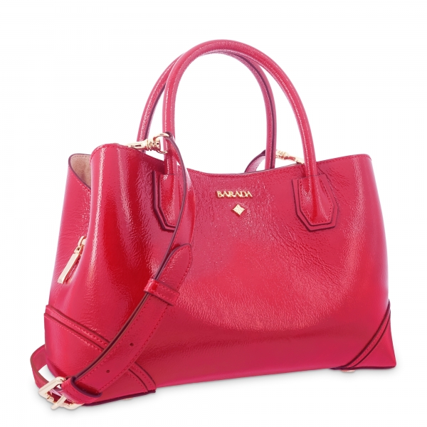 Top Handle Handbag in Cow Leather and Red color