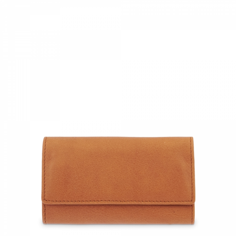 Leather Keyring Wallet for men in Tan Leather color