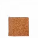 Leather Clip Wallet for men in Tan Leather color
