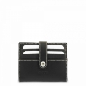 Leather Wallet Card Holder unisex in Black color