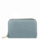 Leather Zip Wallet for women in Cyan color