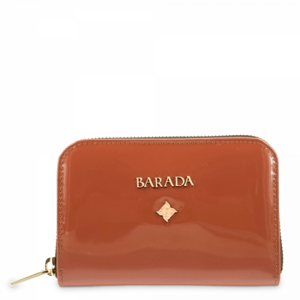 Leather Zip Wallet for women in Tan Leather color