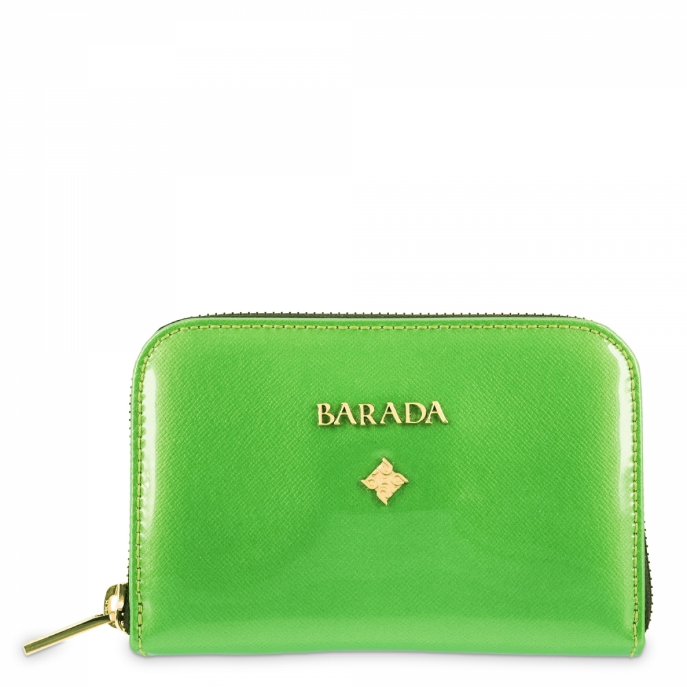 Leather Zip Wallet for women in Green color