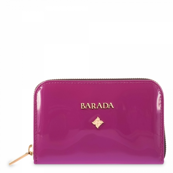 Leather Zip Wallet for women in Pourplea color