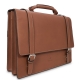 Barada Double Gusset Soft Briefcase in Tan colour 