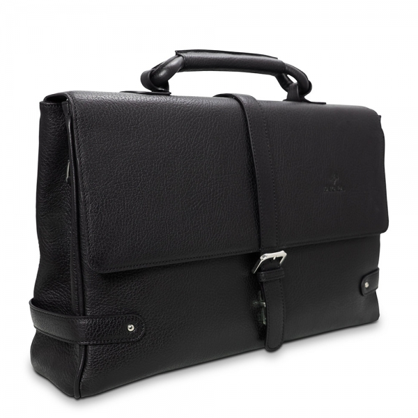 Barada Men's Single Gusset Soft Briefcase in Black Colour