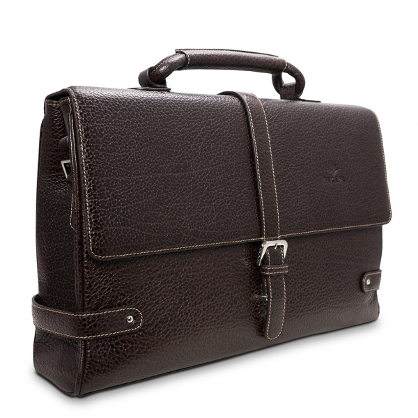Barada Men's Single Gusset Soft Briefcase in Brown Colour