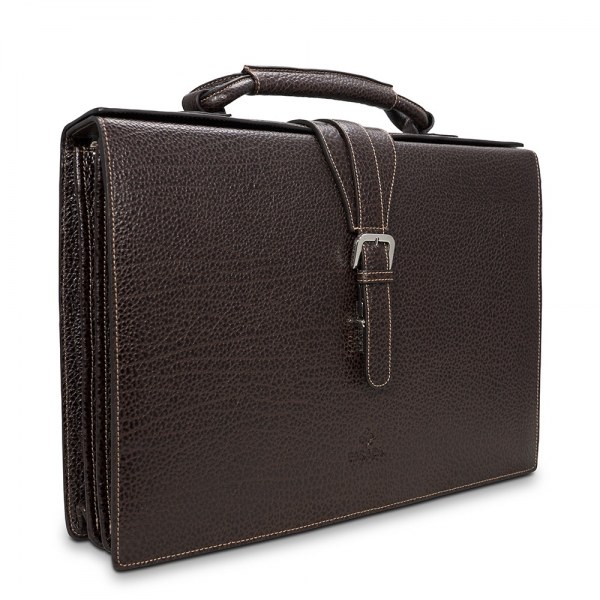 Barada Triple Gusset Document Holder in Brown Colour