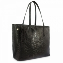 Shopping bag in Leather coco print and Black color
