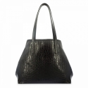 Shopping bag in Leather coco print and Black color