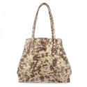 Shopping bag in Leather coco print and Beige color
