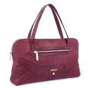 Top Handle Bag in cow leather and burgundy colour