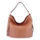 Leather Hobo Bag in Tan color