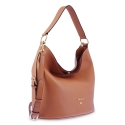 Leather Hobo Bag in Tan color