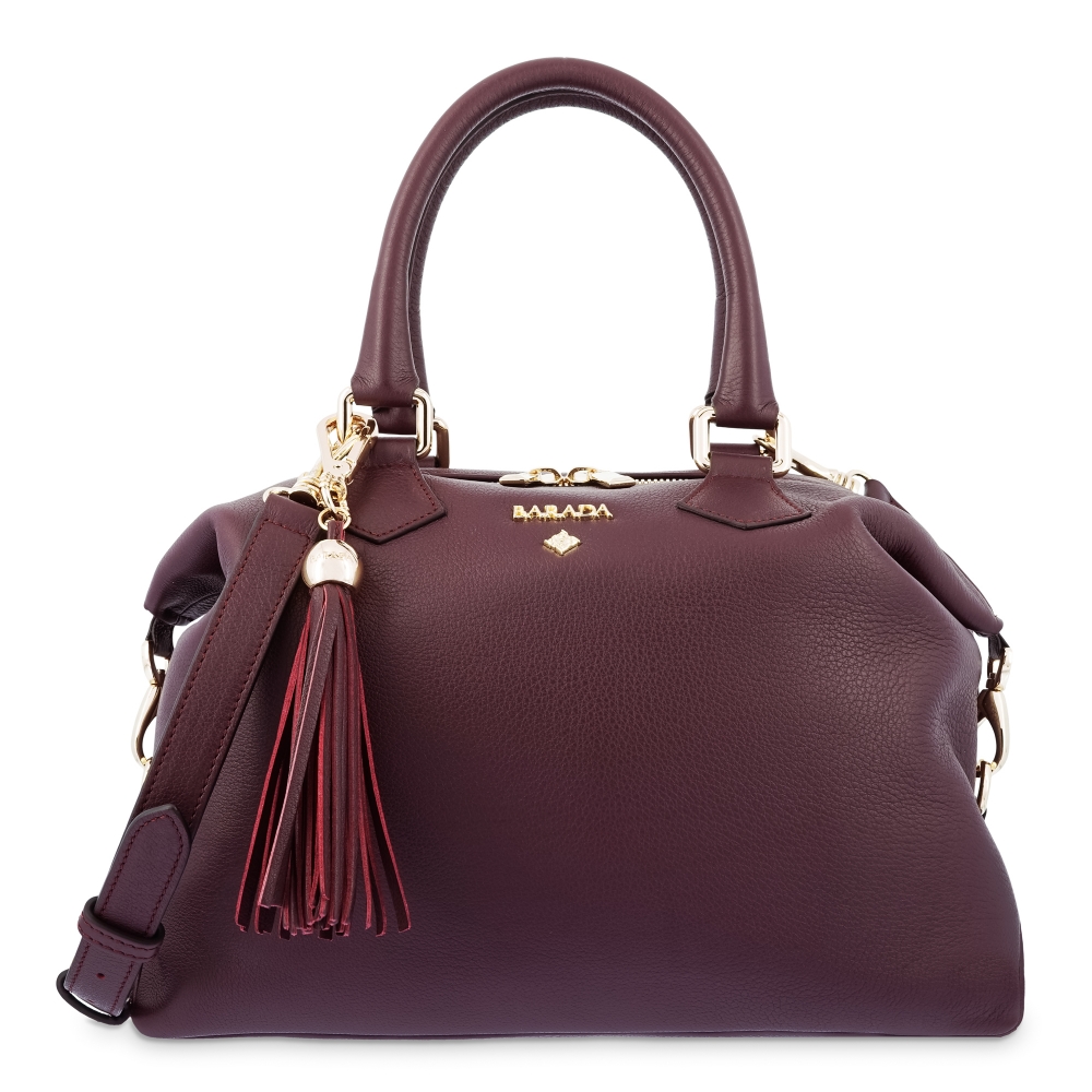 Bowling Bag in Cow Leather and Bordeaux color