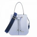 Top Handle Handbag in Cow Leather and Cyan color