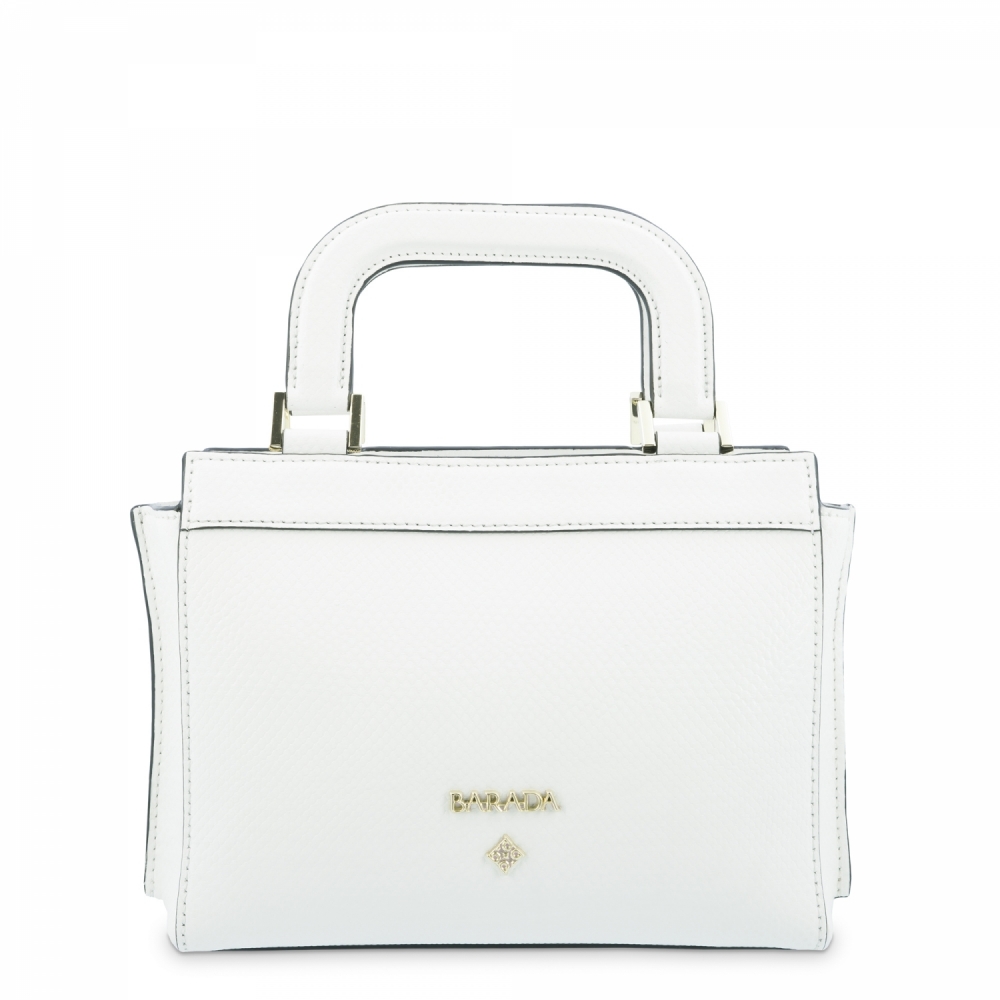 Mini Bag in Cow Leather and White color