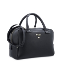 Top Handle Handbag in Cow Leather and Black color