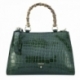 Top Handle Handbag in Shiny crocodile effect (cow leather)