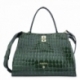 Top Handle Handbag in Shiny crocodile effect (cow leather)