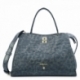 Top Handle Handbag in Mini crocodile effect (cow leather) and Grey color