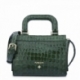 Mini Bag in Shiny crocodile effect (cow leather) and Green color
