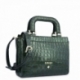 Mini Bag in Shiny crocodile effect (cow leather) and Green color