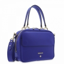Top Handle Handbag in Cow Leather and Electric Blue color