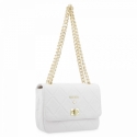 Shoulder Bag in Engraved Cow Leather and White color