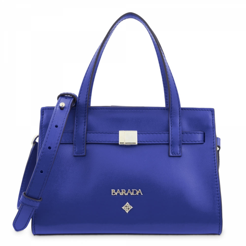 Mini Bag in Leather and Electric blue color