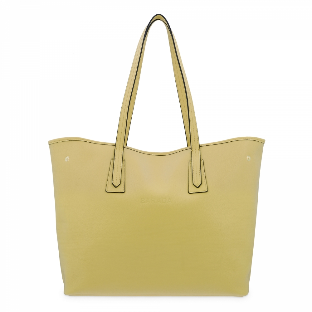 Shopping bag in Grainy Calf Leather and Albero color