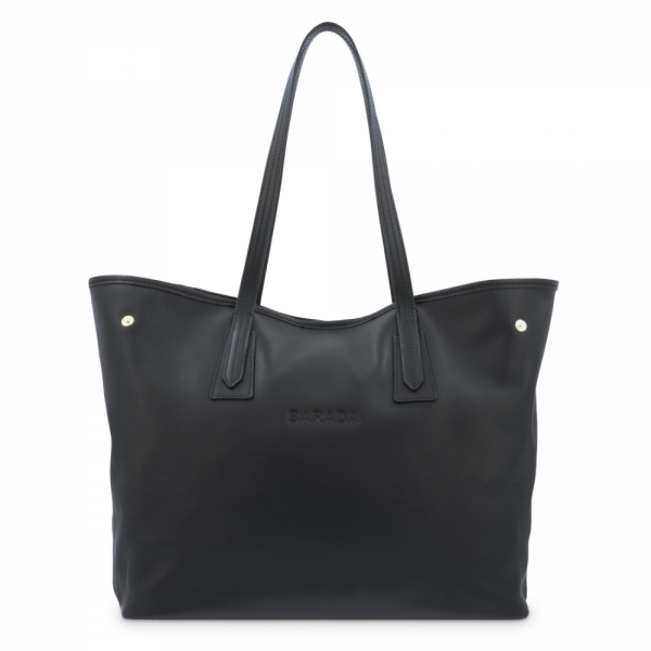 Shopping bag in Leather and Black color