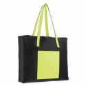 Shopping bag in Leather and Black/Yellow color