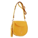 Cross Body Bag in Leather (animal print) and Yellow color