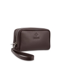 Men´s Handle Handbag in Leather and Brown color