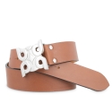 Leather Unisex Belt, nickel buckle