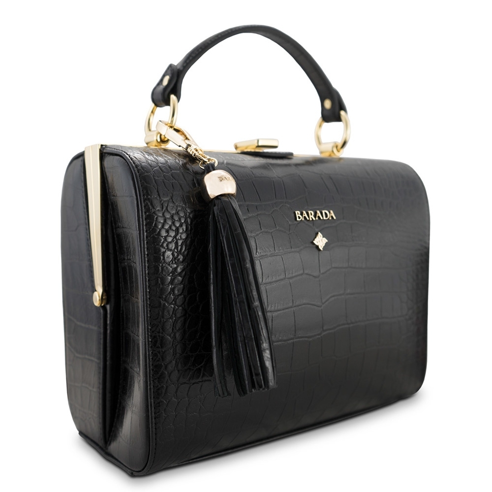 Bowling bag from our Atenea collection in Calf Leather (croc print)