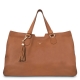 Shopping double-handle handbag from our Alexa collection in Calf Leather, (Antelope finish)