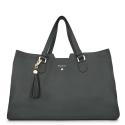 Shopping double-handle handbag from our Alexa collection in Calf Leather, (Antelope finish)
