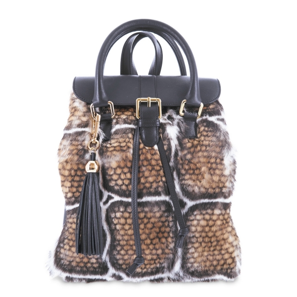Mochila from Alida collection in Calf and rabbit fur