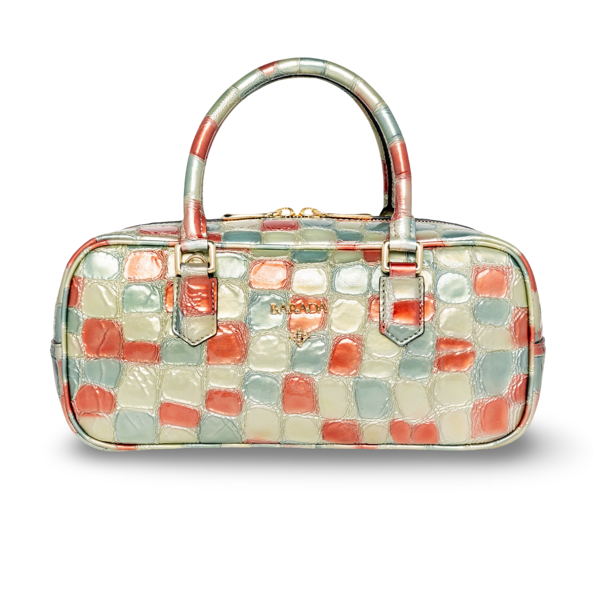 Goat leather baguette bag with a modern and elegant design