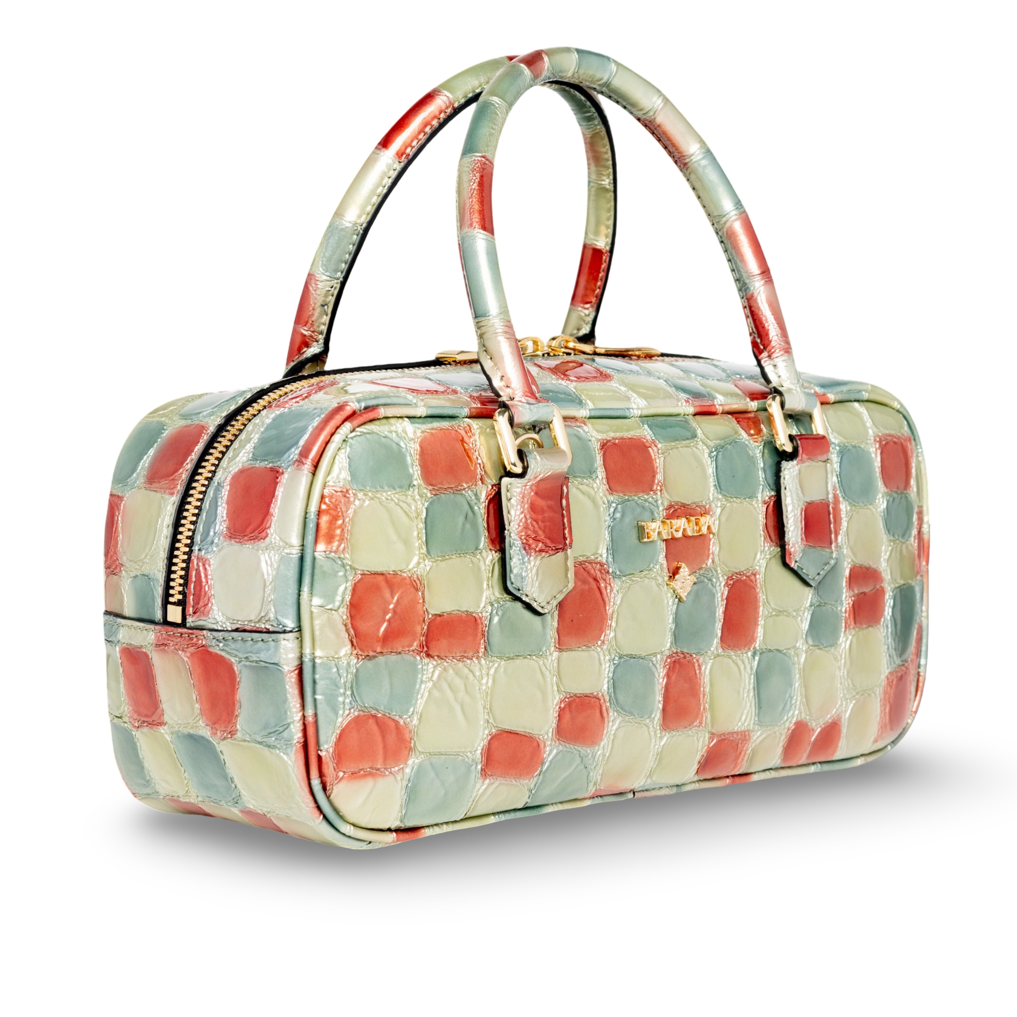 Goat leather baguette bag with a modern and elegant design